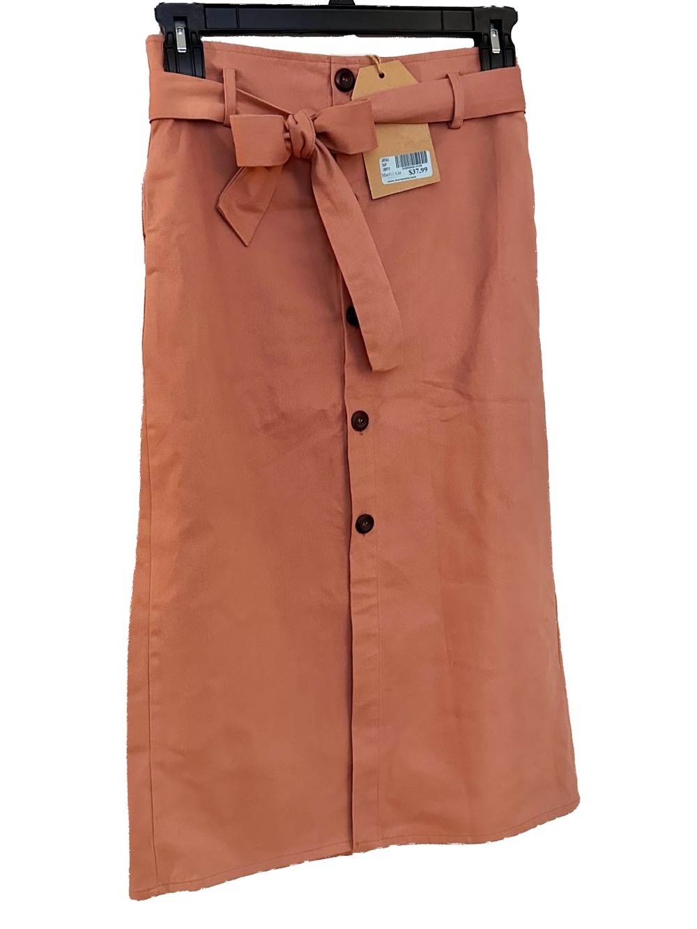 NWT Listicle Rust Button-Front High Waisted Midi Skirt: Small